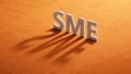 sme sign on shadow of 3d charcaters concept, shadow of 3d charcaters. Royalty Free Stock Photo