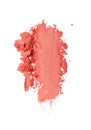 Smear of crushed orange eyeshadow as sample of cosmetic product Royalty Free Stock Photo