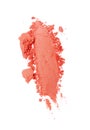 Smear of crushed orange eyeshadow as sample of cosmetic product Royalty Free Stock Photo