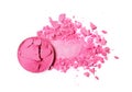 Smear of crushed pink eyeshadow as sample of cosmetic product Royalty Free Stock Photo