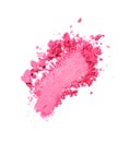 Smear of crushed pink eyeshadow as sample of cosmetic product Royalty Free Stock Photo