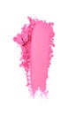 Smear of crushed pink eyeshadow as sample of cosmetic product