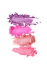 Smear of crushed purple and pink eyeshadow as sample of cosmetic product Royalty Free Stock Photo