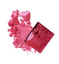 Smear of crushed shiny pink eyeshadow as sample of cosmetic product Royalty Free Stock Photo