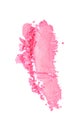 Smear of crushed shiny pink eyeshadow as sample of cosmetic product Royalty Free Stock Photo