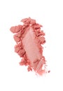 Smear of crushed shiny pink eyeshadow as sample of cosmetic product Royalty Free Stock Photo