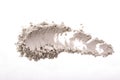 Smear from dry green cosmetic clay. Texture of makeup powder - blush or eyeshadow. Isolated on white background