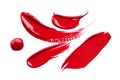 Smear and texture of red lipstick or acrylic paint Royalty Free Stock Photo