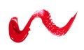 Smear and texture of red lipstick or acrylic paint Royalty Free Stock Photo