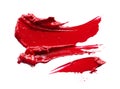 Smear and texture of red lipstick or acrylic paint Royalty Free Stock Photo