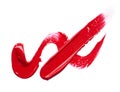 Smear and texture of red lipstick or acrylic paint Royalty Free Stock Photo