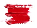 Smear and texture of red lipstick or acrylic paint Royalty Free Stock Photo