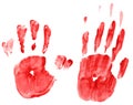 Smeared handprints Royalty Free Stock Photo