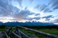 Smearing Clouds Over Tetons Range and Fence