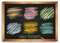 Smears are chalk. Vintage textures on a blackboard. High resolution image. Pastel shades of brushes.