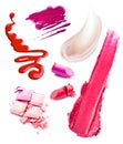 Smears of cosmetics