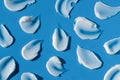 A smears of cream or face mask. The appearance of the texture of the cream on blue background. Skincare products