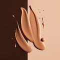 Smears of liquid foundation. BB cream for skin tone.