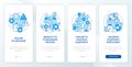 SMED failure factors blue onboarding mobile app screen Royalty Free Stock Photo