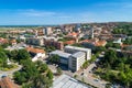 Smederevo, aerial drone view of City in Serbia