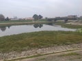 Smederevo river Jezava riverbank in the afternoon autumn