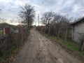 Smederevo Serbia old rural village road in the winter Royalty Free Stock Photo