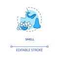 Smell concept icon. Sommelier advice, winetasting idea thin line illustration. Appreciating wine aroma. Evaluating drink