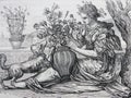 The smell by Frans Floris engraved in a vintage book History of Painters, author Jules Benouard, 1864, Paris