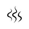 Smell icon. Cooking steam or warm aroma smell mark, steaming vapour odour symbols. moke steam silhouette icon illustration.