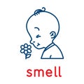 Smell. Icon of one of five senses Royalty Free Stock Photo