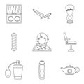 Smell icons set, outline style
