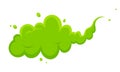 Smelling green cartoon smoke or fart clouds flat style design illustration.