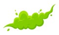 Smelling green cartoon smoke or fart clouds flat style design vector illustration.