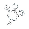 Smelling pop art comics cartoon fart cloud flat style design vector illustration.
