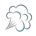 Smelling pop art comics cartoon fart cloud flat style design illustration.