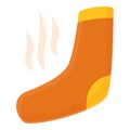 Smelling sock icon, cartoon style