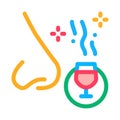 Smelling wine testing icon vector outline illustration Royalty Free Stock Photo