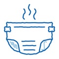 Smelly Diaper doodle icon hand drawn illustration