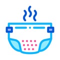Smelly Diaper Icon Vector Outline Illustration