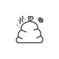 Smelly garbage line icon