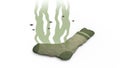 Smelly sock. 3D animation in cartoon style. Alpha channel, loopable.