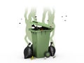 Smelly Trash Can, 3d illustration