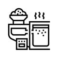 smelting sand glass manufacturing equipment line icon vector illustration