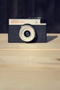 Smena 8M old vintage filtered camera on wooden background