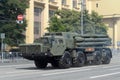 Smerch multiple launch rocket system on a Moscow street during a parade dedicated to the 75th anniversary of the Victory