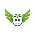 Smile apple fly logo icon Royalty Free Stock Photo