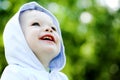 Smile baby boy in blue Royalty Free Stock Photo