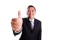 Smile businessman with thumb up