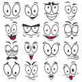 Smile cartoon emoticons and emoji faces vector icons Royalty Free Stock Photo