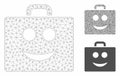 Smile Case Vector Mesh Network Model and Triangle Mosaic Icon Royalty Free Stock Photo